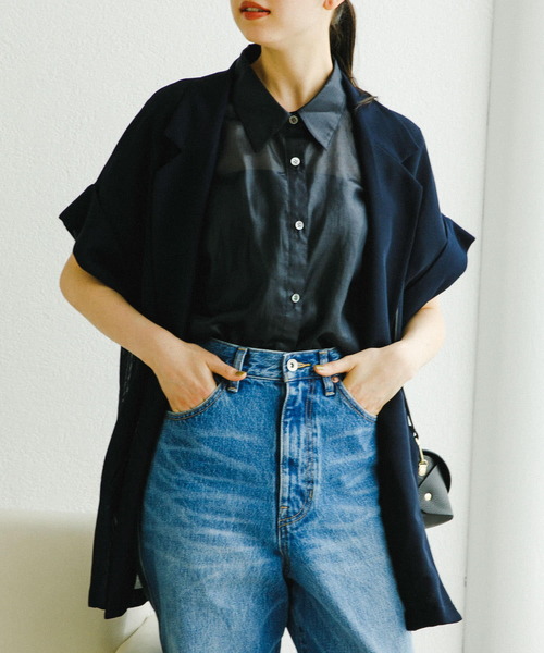 URBAN RESEARCH（アーバンリサーチ）の「『MADE IN JAPAN』フレアスリーブシアーシャツ（シャツ/ブラウス・レディース・ブルー系その他/ベージュ系その他/ブラウン・FREE）」の21枚目の写真