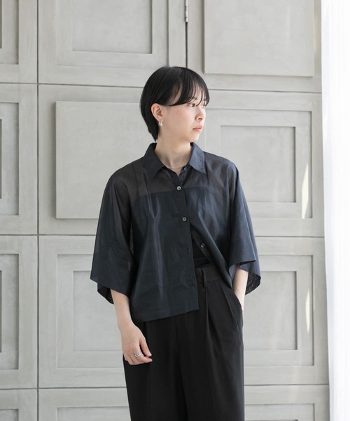 【新品タグ付】 アーバンリサーチ フレアスリーブシアーシャツ セール】『MADE IN JAPAN』フレアスリーブシアーシャツ（シャツ