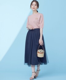 組曲（クミキョク）の「シャイニーラメニット×チュールスカート（セットアップ）」