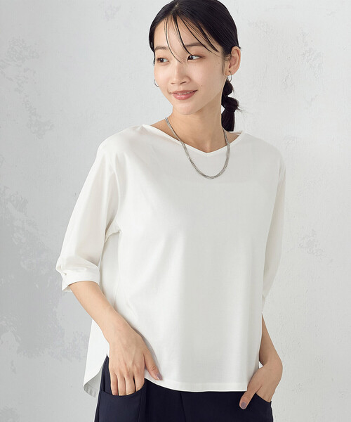 COMME CA ISM(コムサイズム)の「デザインスリーブ カットソー(Tシャツ/カットソー・レディース・ミント/ホワイト/ブラック・MEDIUM/LARGE)」の5枚目の写真