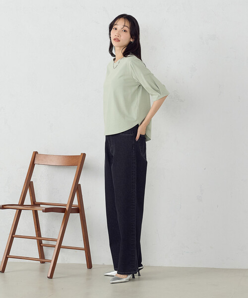 COMME CA ISM(コムサイズム)の「デザインスリーブ カットソー(Tシャツ/カットソー・レディース・ミント/ホワイト/ブラック・MEDIUM/LARGE)」の8枚目の写真