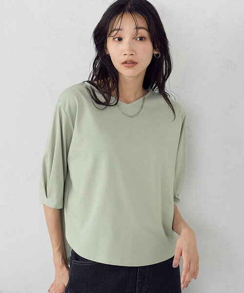 COMME CA ISM(コムサイズム)の「デザインスリーブ カットソー(Tシャツ/カットソー・レディース・ミント/ホワイト/ブラック・MEDIUM/LARGE)」の9枚目の写真