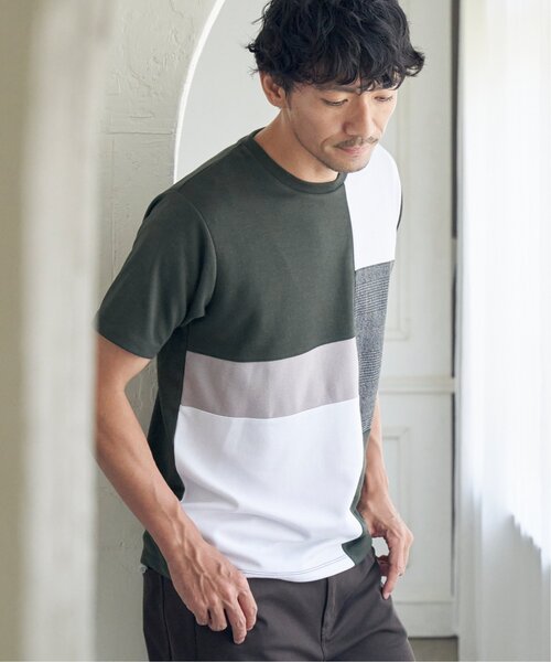 ikka(イッカ)の「ブロックスグレンチェック切り替えTシャツ(Tシャツ/カットソー・メンズ・ホワイト/ブラック/オリーブ/ワイン・M/L/XL/S)」の22枚目の写真