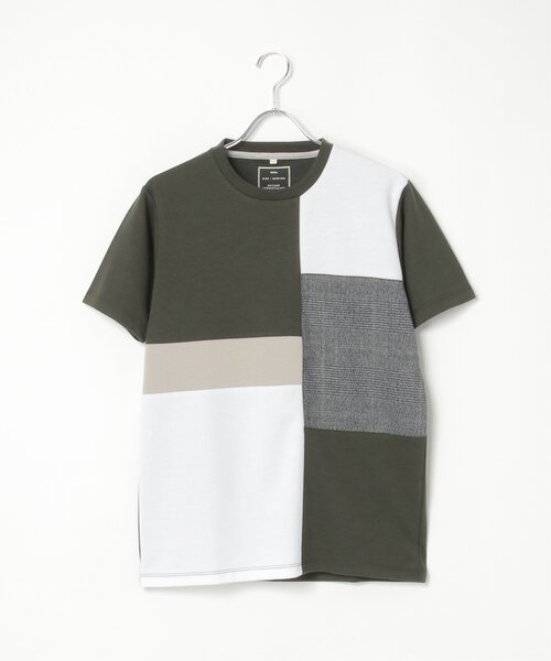 ikka(イッカ)の「ブロックスグレンチェック切り替えTシャツ(Tシャツ/カットソー・メンズ・ホワイト/ブラック/オリーブ/ワイン・M/L/XL/S)」の10枚目の写真
