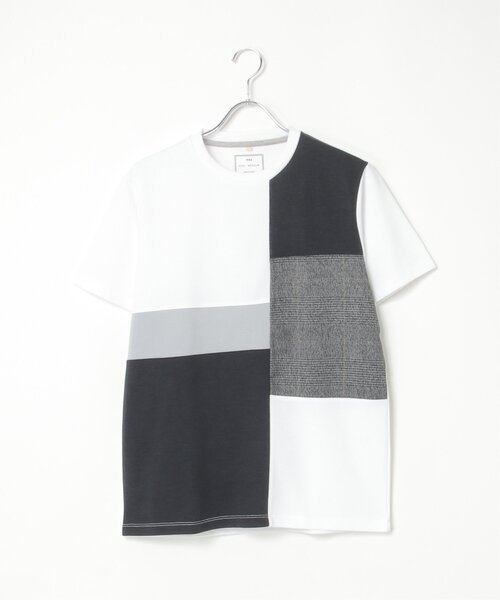 ikka(イッカ)の「ブロックスグレンチェック切り替えTシャツ(Tシャツ/カットソー・メンズ・ホワイト/ブラック/オリーブ/ワイン・M/L/XL/S)」の11枚目の写真