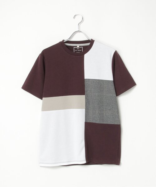 ikka(イッカ)の「ブロックスグレンチェック切り替えTシャツ(Tシャツ/カットソー・メンズ・ホワイト/ブラック/オリーブ/ワイン・M/L/XL/S)」の12枚目の写真