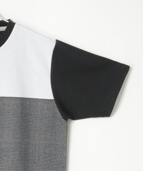 ikka(イッカ)の「ブロックスグレンチェック切り替えTシャツ(Tシャツ/カットソー・メンズ・ホワイト/ブラック/オリーブ/ワイン・M/L/XL/S)」の15枚目の写真