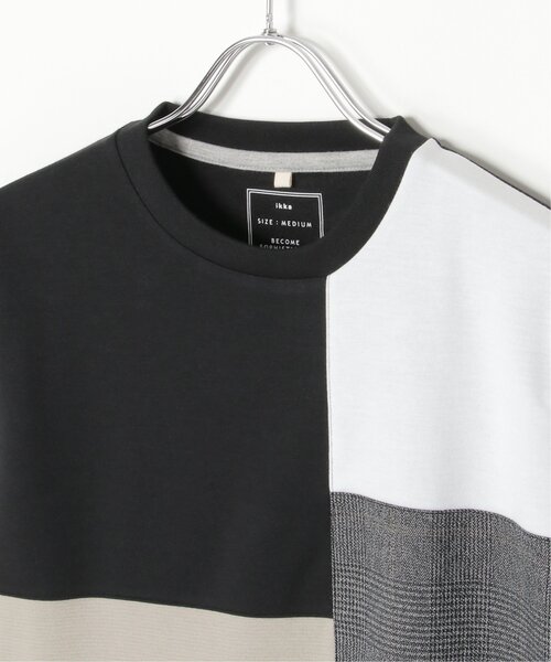 ikka(イッカ)の「ブロックスグレンチェック切り替えTシャツ(Tシャツ/カットソー・メンズ・ホワイト/ブラック/オリーブ/ワイン・M/L/XL/S)」の17枚目の写真