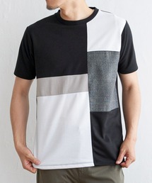 ブロックスグレンチェック切り替えTシャツ