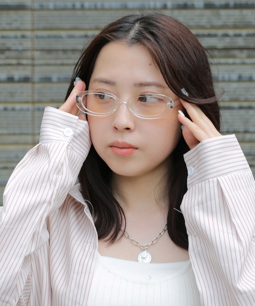 LINFA (リンファ)の「【Peony/ピオニー】/オーバル伊達メガネ(メガネ・レディース・クリア/ブラック・FREE)」の10枚目の写真