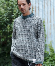 mn2986-Tweed Like Crew Neck Knit pullover ニットプルオーバー