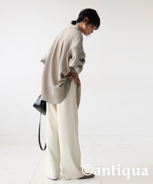 antiqua(アンティカ)の「フェイクポケットシャツ(シャツ/ブラウス・レディース・ブラック/ベージュ/グレー・ONESIZE)」の15枚目の写真