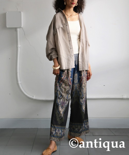 antiqua(アンティカ)の「フェイクポケットシャツ(シャツ/ブラウス・レディース・ブラック/ベージュ/グレー・ONESIZE)」の18枚目の写真