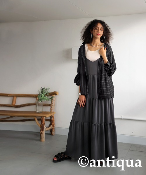 antiqua(アンティカ)の「フェイクポケットシャツ(シャツ/ブラウス・レディース・ブラック/ベージュ/グレー・ONESIZE)」の5枚目の写真