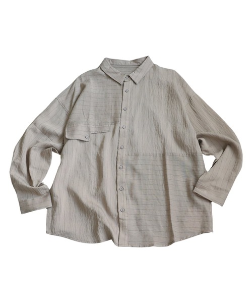antiqua(アンティカ)の「フェイクポケットシャツ(シャツ/ブラウス・レディース・ブラック/ベージュ/グレー・ONESIZE)」の22枚目の写真