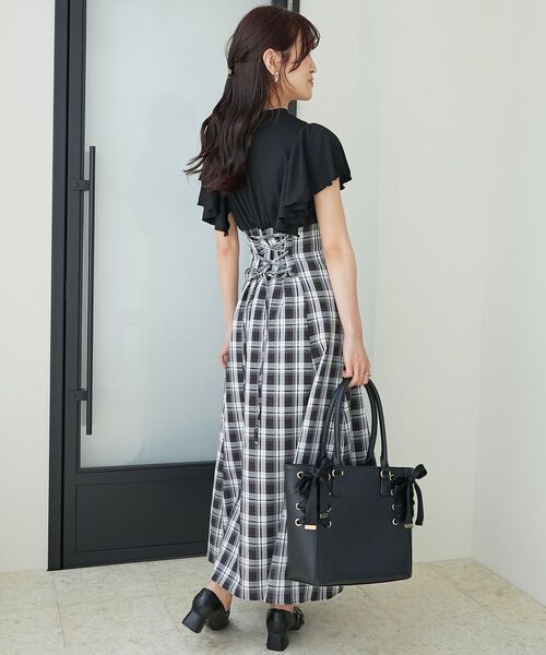 MAJESTIC LEGON(マジェスティックレゴン)の「サイドレースアップトート(トートバッグ・レディース・ピンク/ブラック/グレイッシュベージュ・FREE)」の17枚目の写真