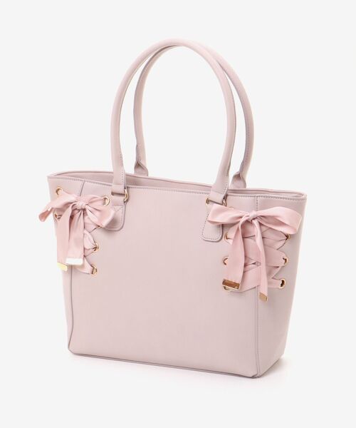 MAJESTIC LEGON(マジェスティックレゴン)の「サイドレースアップトート(トートバッグ・レディース・ピンク/ブラック/グレイッシュベージュ・FREE)」の12枚目の写真