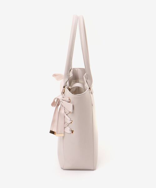 MAJESTIC LEGON(マジェスティックレゴン)の「サイドレースアップトート(トートバッグ・レディース・ピンク/ブラック/グレイッシュベージュ・FREE)」の10枚目の写真