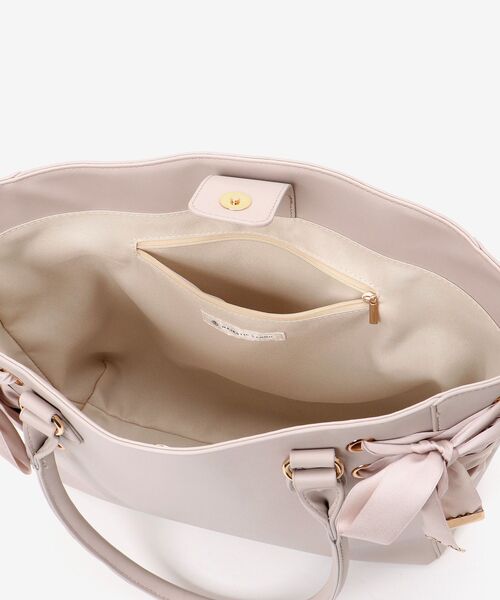 MAJESTIC LEGON(マジェスティックレゴン)の「サイドレースアップトート(トートバッグ・レディース・ピンク/ブラック/グレイッシュベージュ・FREE)」の6枚目の写真