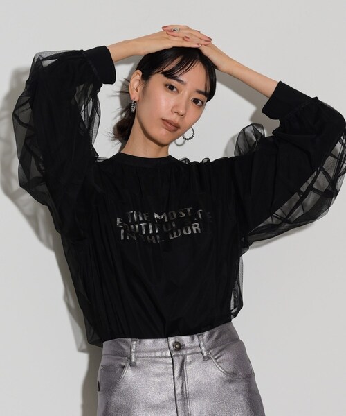 GALLEST（ギャレスト）の「◆チュールフォルムブラウス（シャツ/ブラウス・レディース・ライトブルー/ブラック/アイボリー・38）」の9枚目の写真