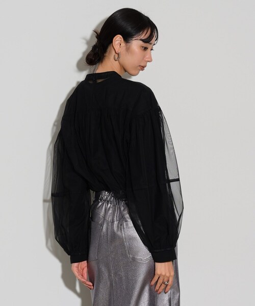 GALLEST（ギャレスト）の「◆チュールフォルムブラウス（シャツ/ブラウス・レディース・ライトブルー/ブラック/アイボリー・38）」の12枚目の写真