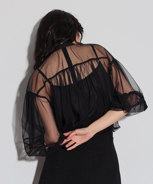 GALLEST（ギャレスト）の「◆チュールフォルムブラウス（シャツ/ブラウス・レディース・ライトブルー/ブラック/アイボリー・38）」の16枚目の写真