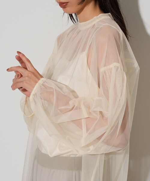 GALLEST（ギャレスト）の「◆チュールフォルムブラウス（シャツ/ブラウス・レディース・ライトブルー/ブラック/アイボリー・38）」の19枚目の写真