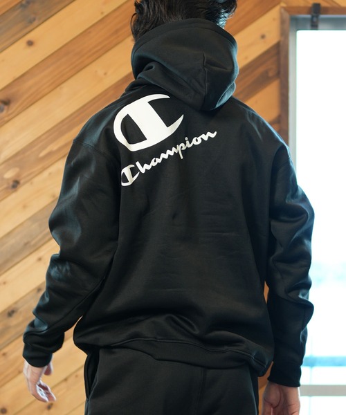 Champion(チャンピオン)の「CHAMPION/チャンピオン プルオーバーパーカー バックプリント ルーズシルエット セットアップ対応 ユニセックス C3-AS104(パーカー・メンズ・グレー/ブラック/グリーン・XL/L/M)」の1枚目の写真