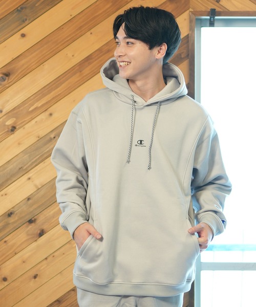 Champion(チャンピオン)の「CHAMPION/チャンピオン プルオーバーパーカー バックプリント ルーズシルエット セットアップ対応 ユニセックス C3-AS104(パーカー・メンズ・グレー/ブラック/グリーン・XL/L/M)」の11枚目の写真