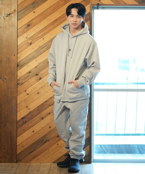 Champion(チャンピオン)の「CHAMPION/チャンピオン プルオーバーパーカー バックプリント ルーズシルエット セットアップ対応 ユニセックス C3-AS104(パーカー・メンズ・グレー/ブラック/グリーン・XL/L/M)」の13枚目の写真