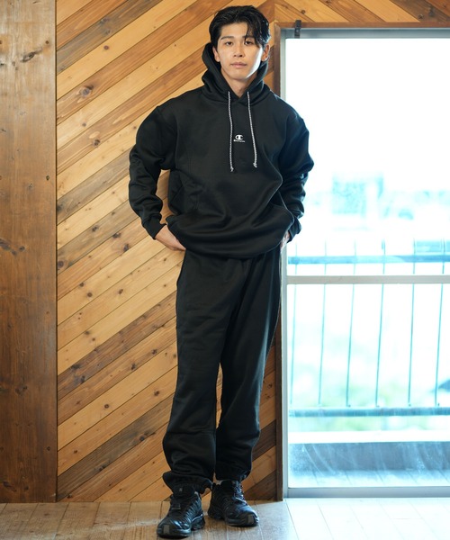 Champion(チャンピオン)の「CHAMPION/チャンピオン プルオーバーパーカー バックプリント ルーズシルエット セットアップ対応 ユニセックス C3-AS104(パーカー・メンズ・グレー/ブラック/グリーン・XL/L/M)」の9枚目の写真