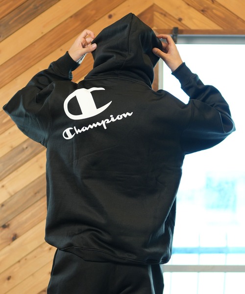 Champion(チャンピオン)の「CHAMPION/チャンピオン プルオーバーパーカー バックプリント ルーズシルエット セットアップ対応 ユニセックス C3-AS104(パーカー・メンズ・グレー/ブラック/グリーン・XL/L/M)」の8枚目の写真