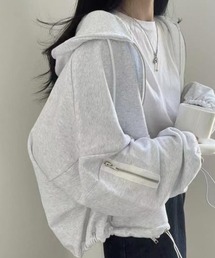 deux amour | ドロストショートジップパーカー(パーカー)