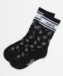 ラインロゴレオパードソックス