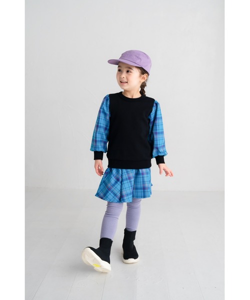 maarook(マルーク)の「タータンチェックサーキュラースカート(スカート・キッズ・ブルー・120cm/130cm/110cm)」の2枚目の写真