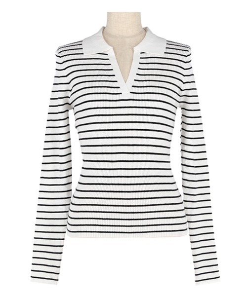coca(coca)(コカ)の「【WEB限定セール】リブポロニット(ニット/セーター・レディース・ブラック/アイボリー/B/A・L/M)」の16枚目の写真