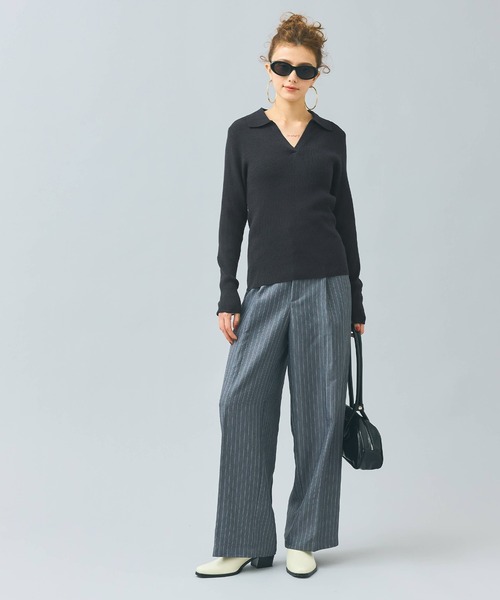 coca(coca)(コカ)の「【WEB限定セール】リブポロニット(ニット/セーター・レディース・ブラック/アイボリー/B/A・L/M)」の20枚目の写真