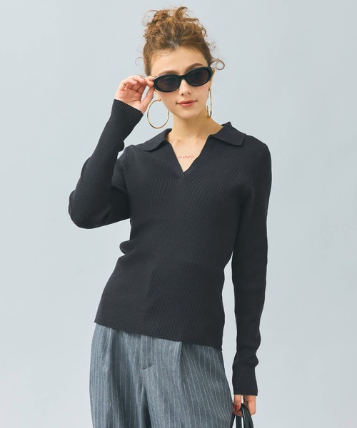 coca(coca)(コカ)の「【WEB限定セール】リブポロニット(ニット/セーター・レディース・ブラック/アイボリー/B/A・L/M)」の19枚目の写真
