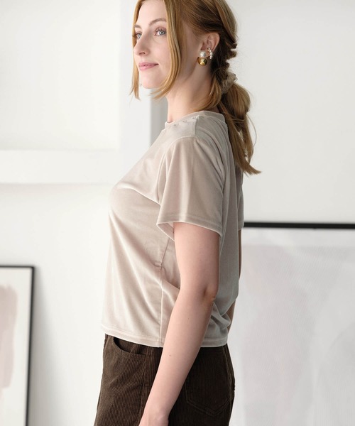 ベロアTシャツ（Tシャツ/カットソー）｜Mia （ミア）のファッション
