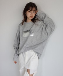 foil print big sweat / オーバーサイズ箔プリントスウェット