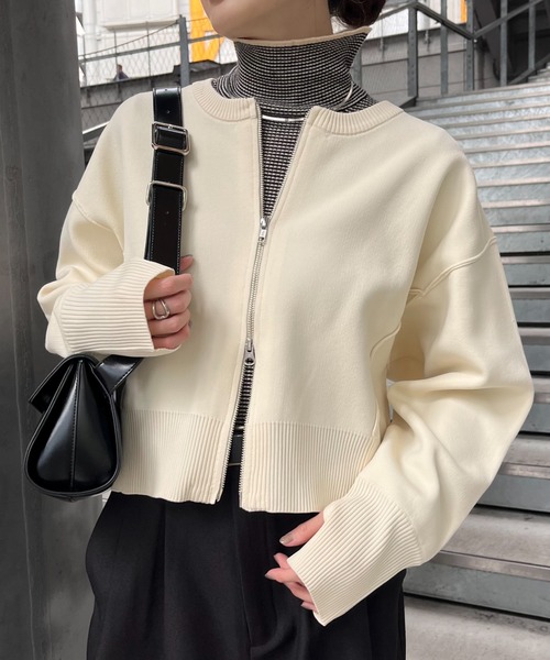セール】スポンディッシュ2wayZIPカーデ（ニット/セーター