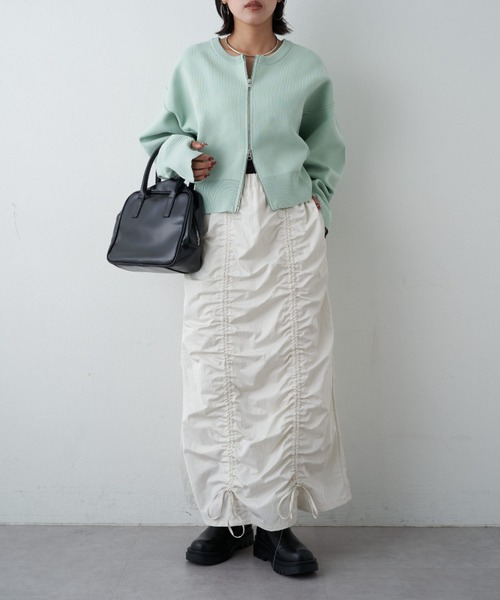 CIAOPANIC TYPY(チャオパニックティピー)の「スポンディッシュ2wayZIPカーデ(ニット/セーター・レディース・ライトブラウン/グレー/オフホワイト/レッド/ピンク/ブラック/ミント/ブルー・ONE SIZE)」の12枚目の写真