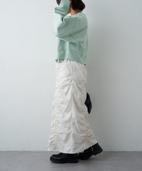 CIAOPANIC TYPY(チャオパニックティピー)の「スポンディッシュ2wayZIPカーデ(ニット/セーター・レディース・ライトブラウン/グレー/オフホワイト/レッド/ピンク/ブラック/ミント/ブルー・ONE SIZE)」の13枚目の写真