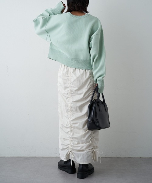 CIAOPANIC TYPY(チャオパニックティピー)の「スポンディッシュ2wayZIPカーデ(ニット/セーター・レディース・ライトブラウン/グレー/オフホワイト/レッド/ピンク/ブラック/ミント/ブルー・ONE SIZE)」の14枚目の写真