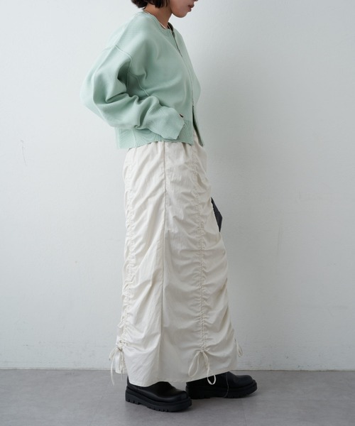 CIAOPANIC TYPY(チャオパニックティピー)の「スポンディッシュ2wayZIPカーデ(ニット/セーター・レディース・ライトブラウン/グレー/オフホワイト/レッド/ピンク/ブラック/ミント/ブルー・ONE SIZE)」の15枚目の写真