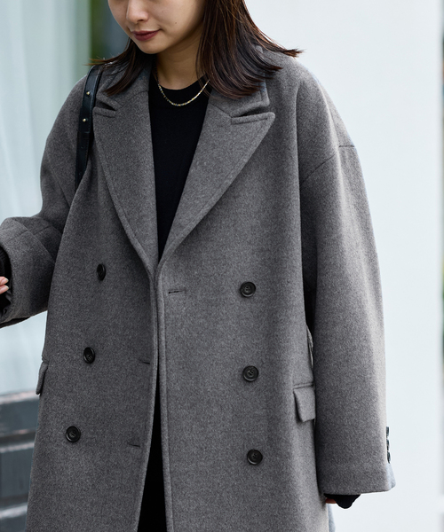 JOURNAL STANDARD（ジャーナルスタンダード）の「スーパー140ビーバージャコット（その他アウター・レディース・ホワイト×ホワイト/グレー/ダークブルー・38/36）」の10枚目の写真