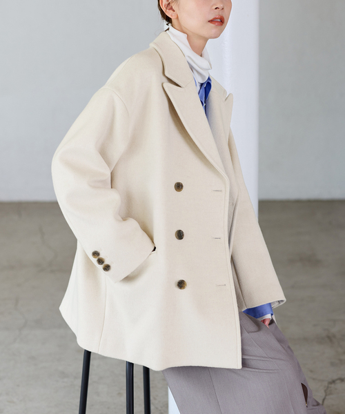 JOURNAL STANDARD（ジャーナルスタンダード）の「スーパー140ビーバージャコット（その他アウター・レディース・ホワイト×ホワイト/グレー/ダークブルー・38/36）」の18枚目の写真