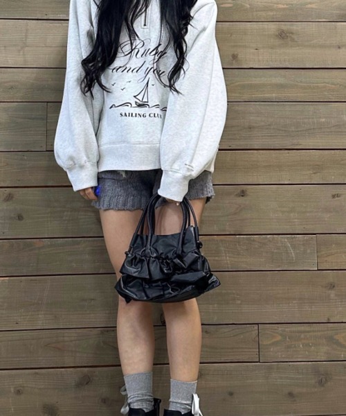 poiregnee（ポワニェ）の「［select］フリルミニバッグ（ショルダーバッグ・レディース・シルバー/ブラック/アイボリー/カーキ・FREE）」の5枚目の写真