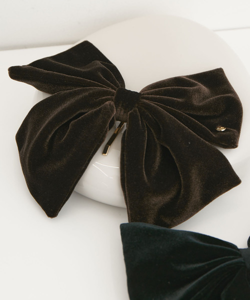 VIS(ビス)の「ビッグベロアリボンヘアカフ(その他ヘアアクセサリー・レディース・ブラウン系その他2/ブラック・FREE)」の2枚目の写真
