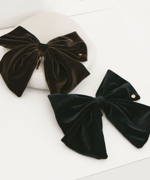 VIS(ビス)の「ビッグベロアリボンヘアカフ(その他ヘアアクセサリー・レディース・ブラウン系その他2/ブラック・FREE)」の3枚目の写真